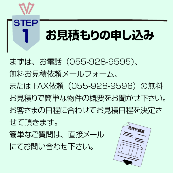 買取の流れ01 厨房機器買取 お見積りの申込 見積無料!